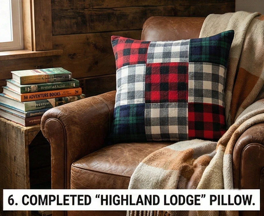Cozy Plaid Patchwork Pillow Covers for Boys' Reading Nooks