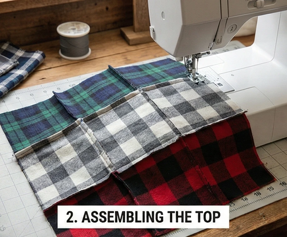 Cozy Plaid Patchwork Pillow Covers for Boys' Reading Nooks