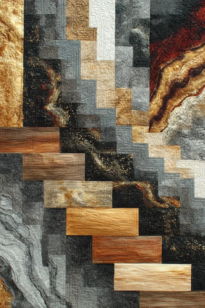 Decorative Log Cabin Quilt Panels for Accent Walls