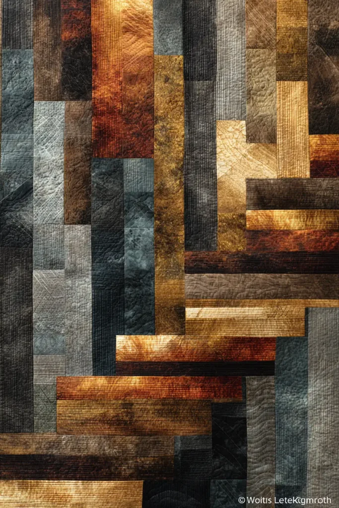 Decorative Log Cabin Quilt Panels for Accent Walls