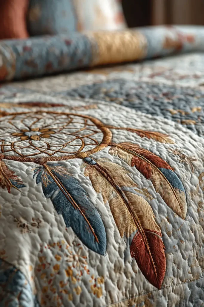 Dreamcatcher Motif Quilt Patterns for Whimsical Sleep