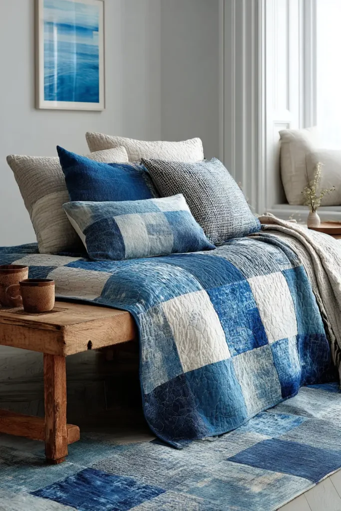 Durable Denim Modern Quilt Covers for Family Living