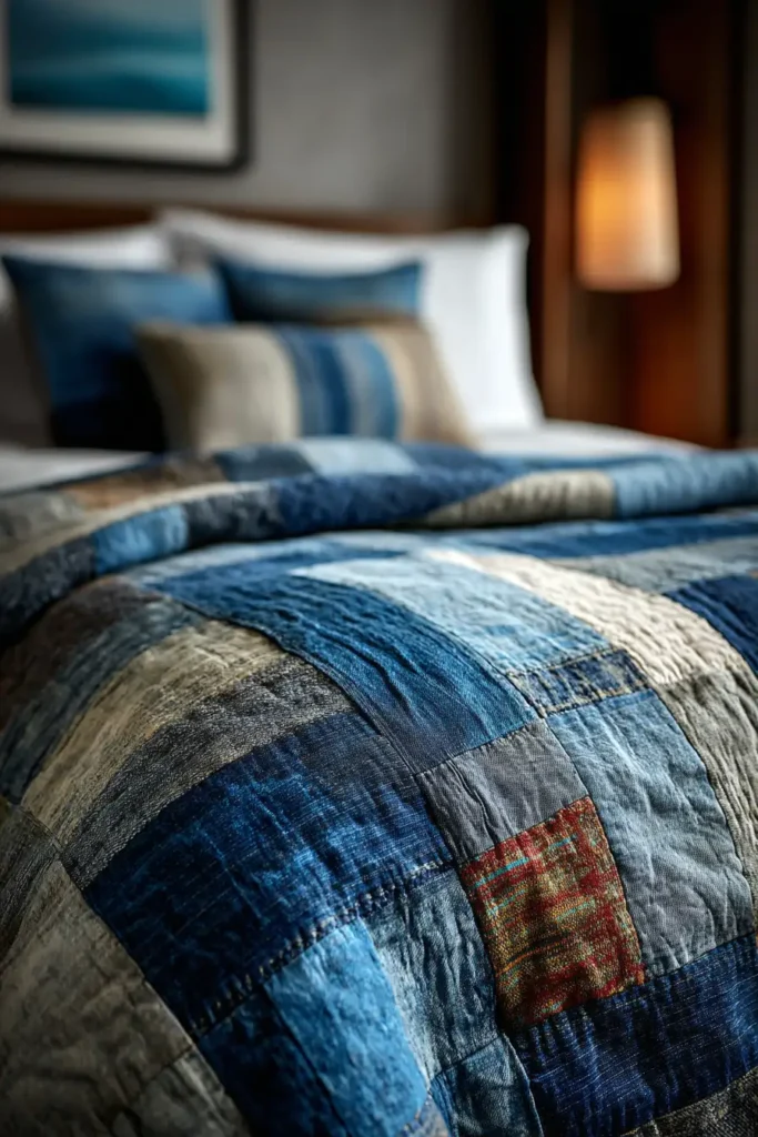 Durable Denim Modern Quilt Covers for Family Living