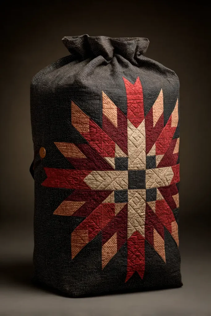 Durable Quilted Lakota Star Laundry Bags for Stylish Home Organization