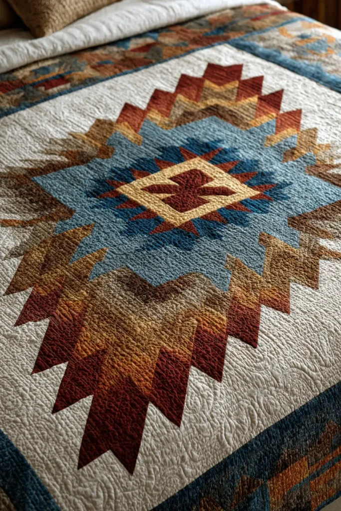 Earth Tone Navajo Quilts for Warm and Stylish Master Suites