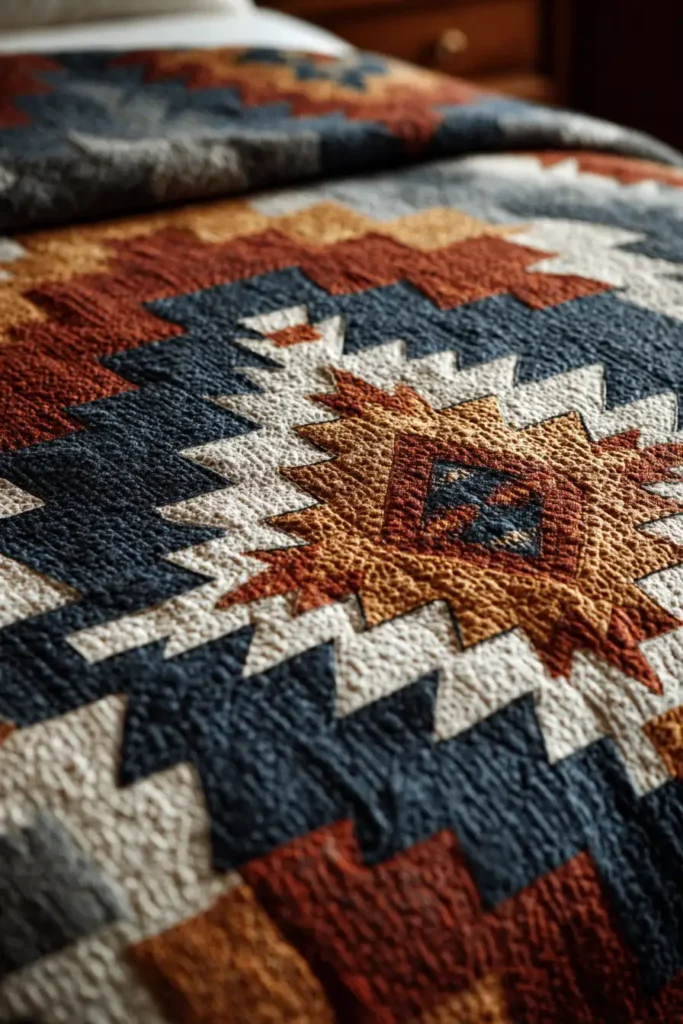 Earth Tone Navajo Quilts for Warm and Stylish Master Suites