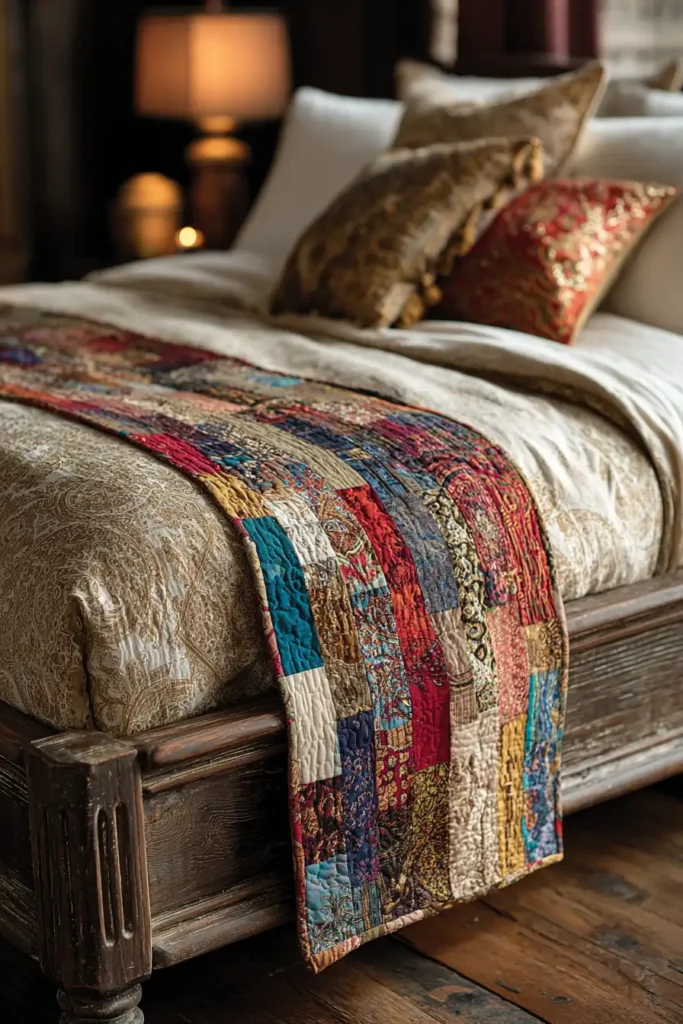 Eclectic Scrappy Boho Bed Runners for Stylish Accents