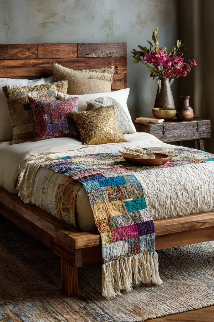Eclectic Scrappy Boho Bed Runners for Stylish Accents
