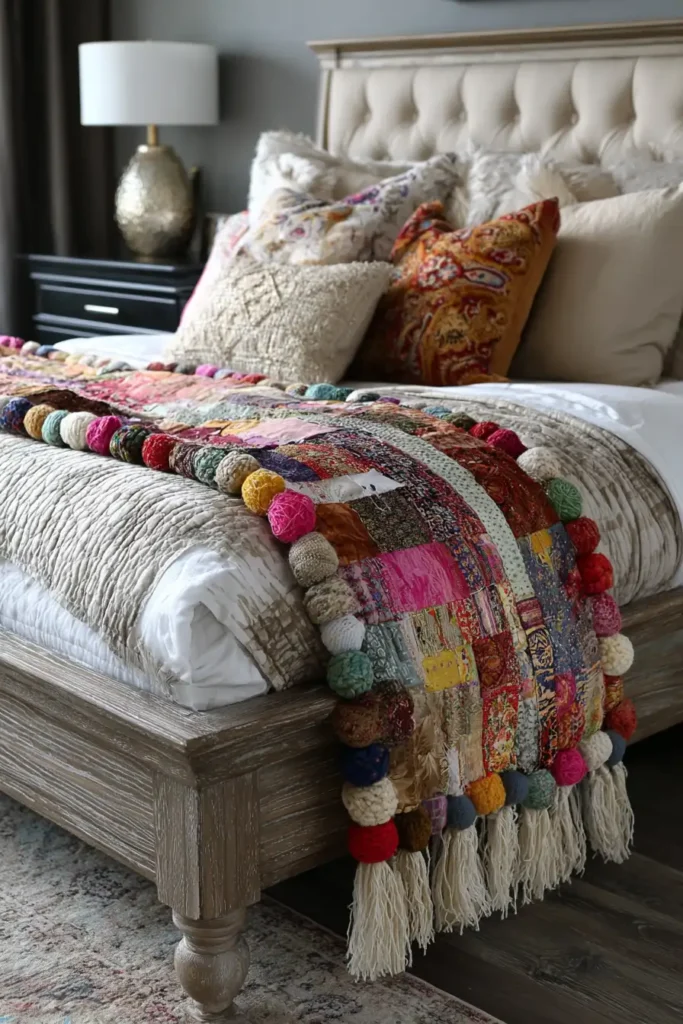 Eclectic Scrappy Boho Bed Runners for Stylish Accents