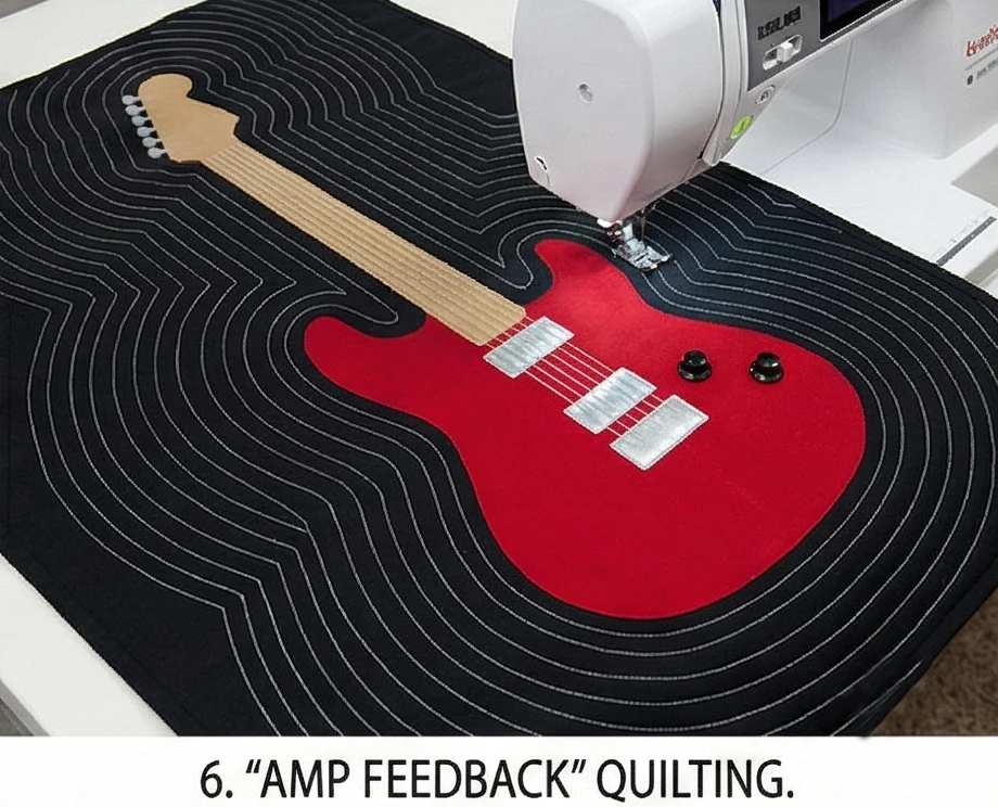 Electric Guitar and Music Note Quilts for Teen Rockstars