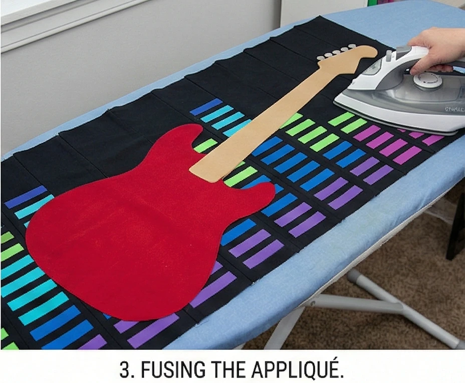 Electric Guitar and Music Note Quilts for Teen Rockstars