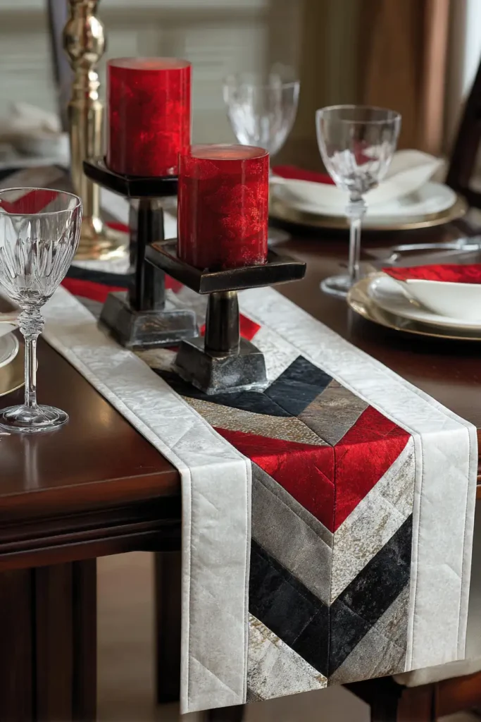 Elegant Jelly Roll Table Runners for Formal Dining Spaces