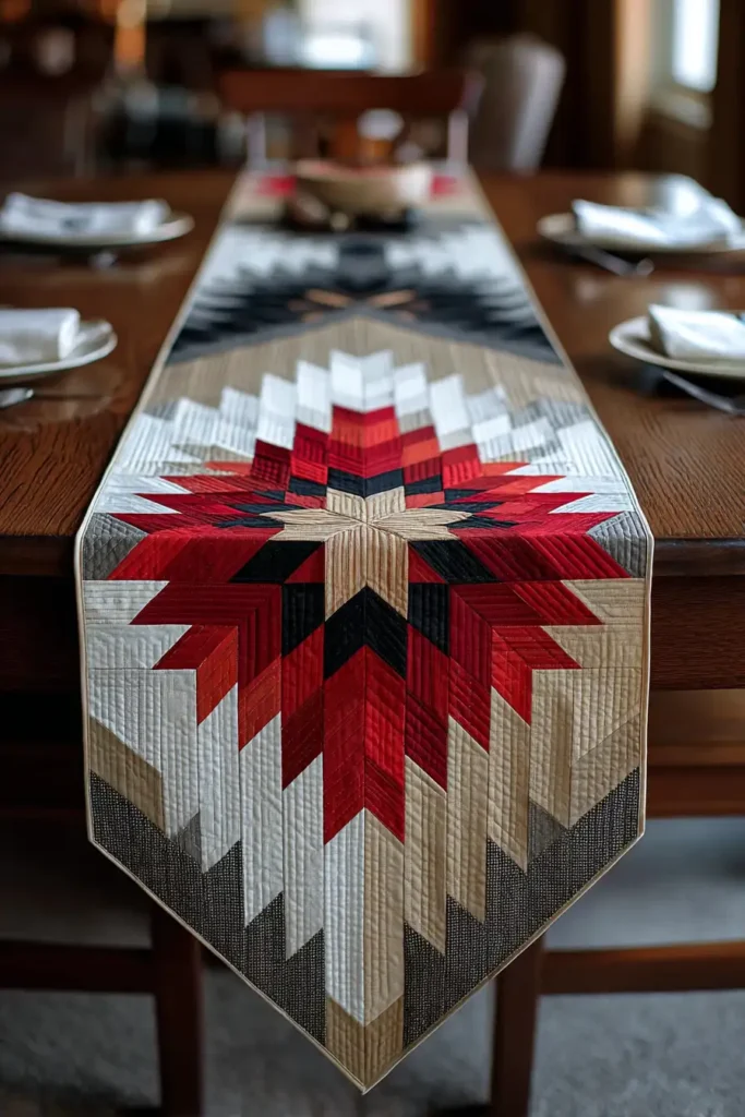Elegant Lakota Star Table Runners for Dining Room Sophistication