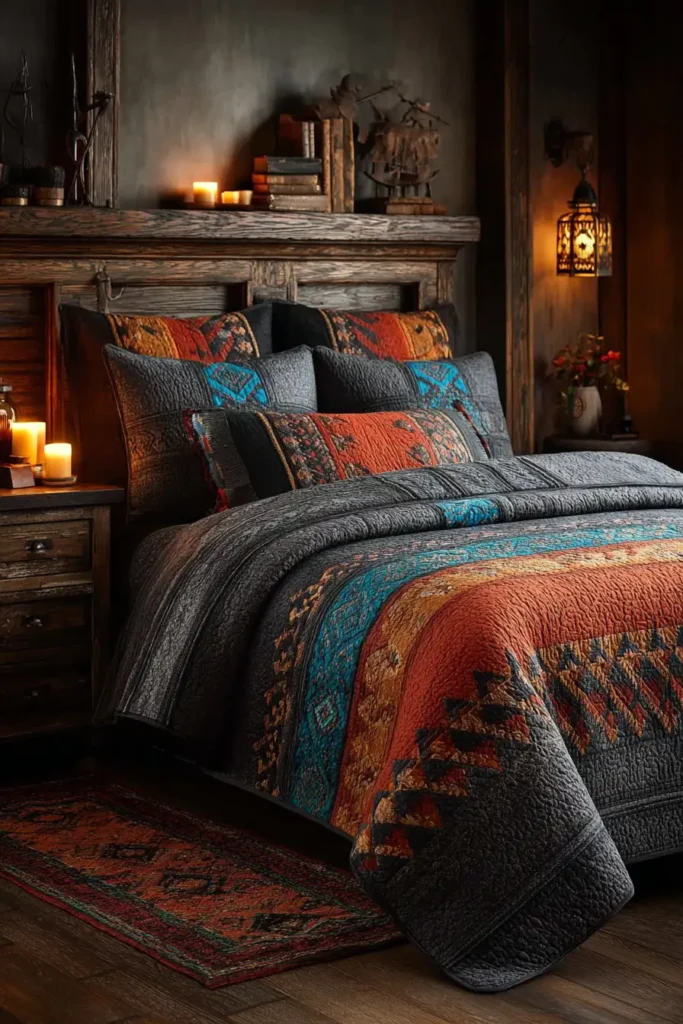 Elegant Navajo Quilt Pattern Designs for Master Bedroom Bed Covers