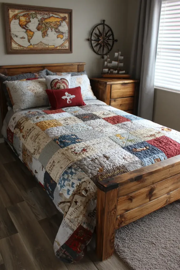 Everyday Adventure Map Quilt Ideas for Stylish Bed Covers