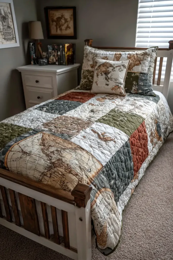 Everyday Adventure Map Quilt Ideas for Stylish Bed Covers