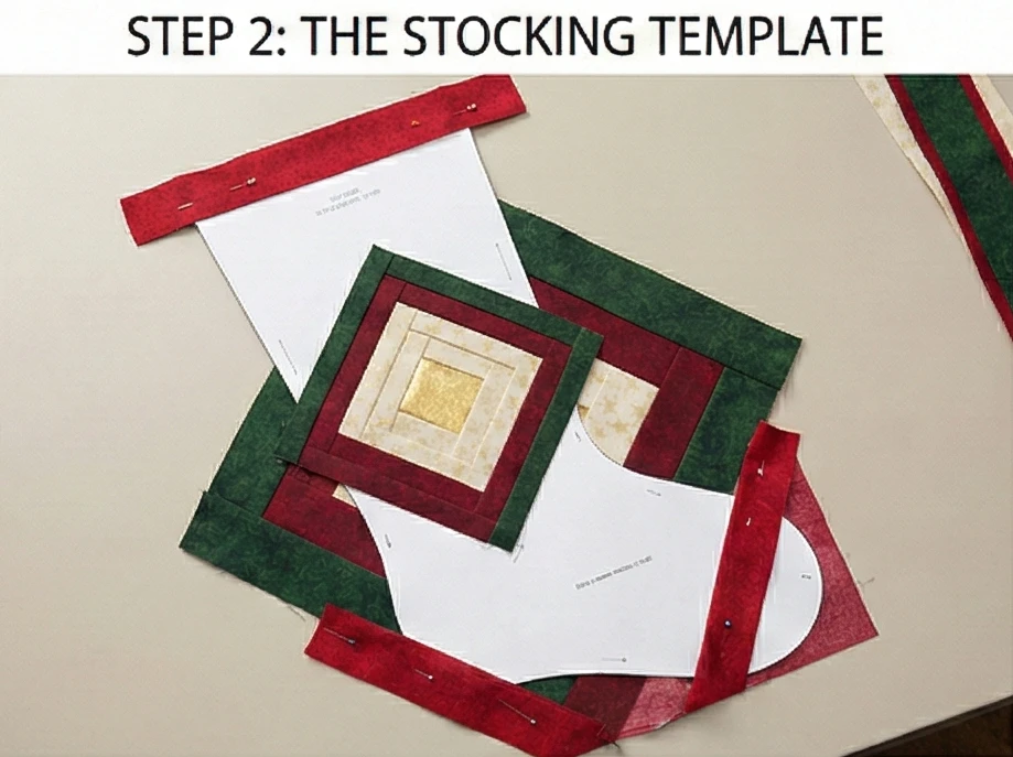 Festive Log Cabin Quilted Christmas Stockings for Holiday Charm