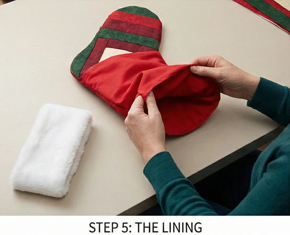 Festive Log Cabin Quilted Christmas Stockings for Holiday Charm