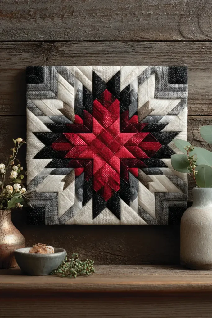 Framed Mini Jelly Roll Quilt Blocks for Gallery Wall Art