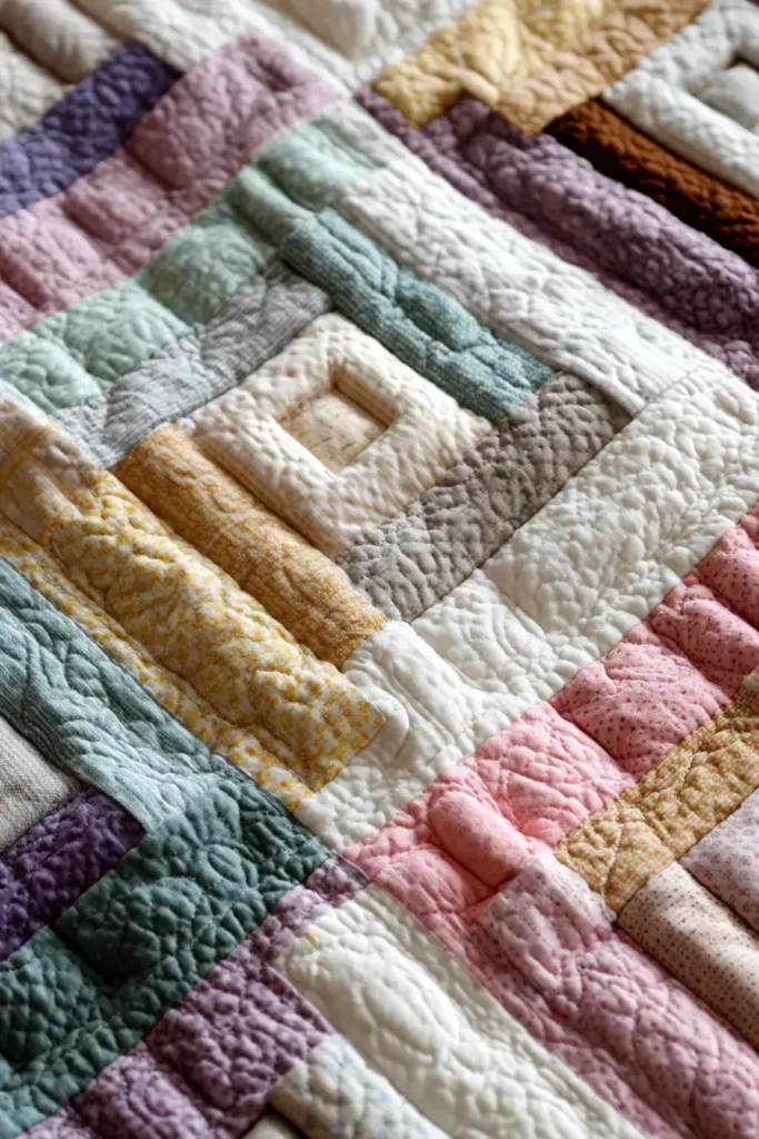Gentle Pastel Log Cabin Quilts for Serene Nursery Decor