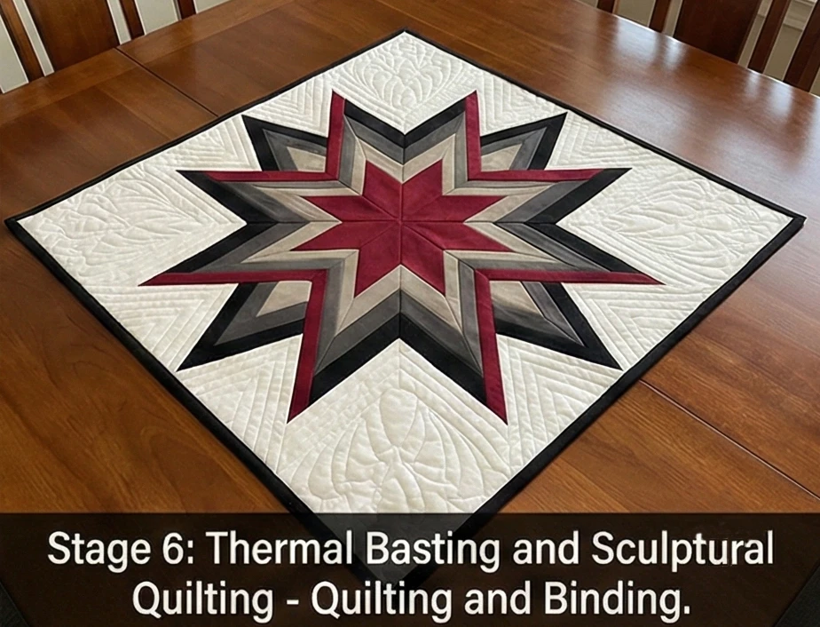 Intricate Lakota Star Quilted Table Toppers for Dining Centerpieces