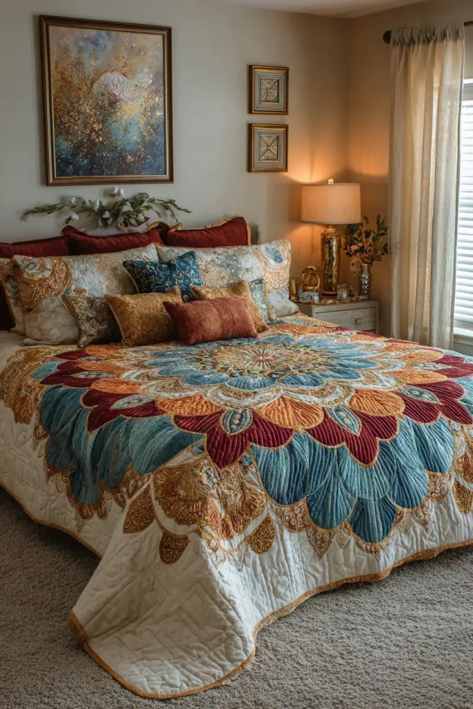 Large Scale Mandala Quilt Patterns for Statement Bedding