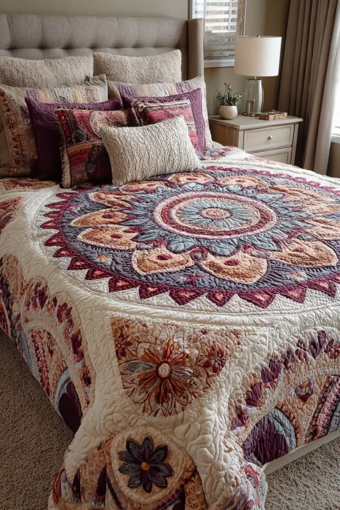 Large Scale Mandala Quilt Patterns for Statement Bedding