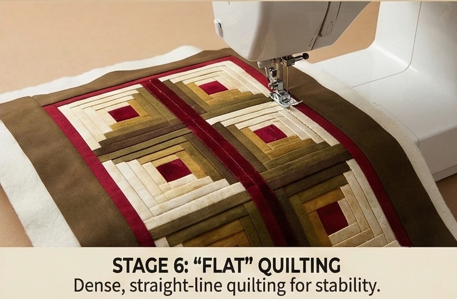 Log Cabin Quilted Table Runners for Elegant Dining Room Decor