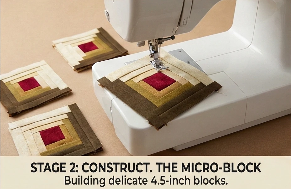 Log Cabin Quilted Table Runners for Elegant Dining Room Decor