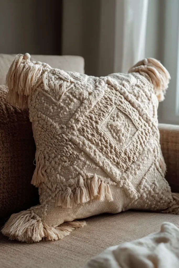 Macramé Inspired Quilted Pillow Shams for Texture