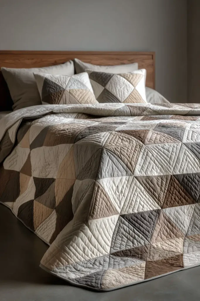 Minimalist Geometric Modern Quilt Patterns for Serene Master Suites