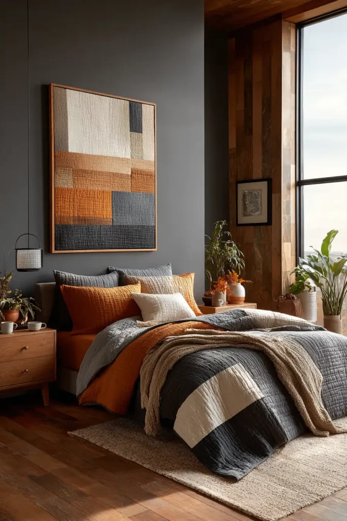 Minimalist Geometric Modern Quilt Patterns for Serene Master Suites