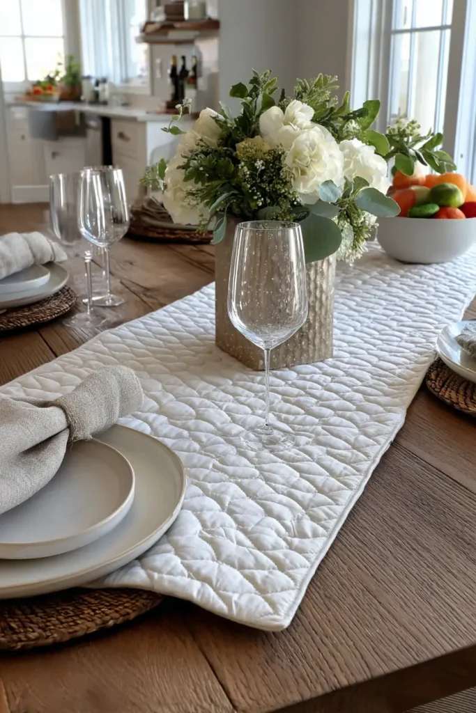 Minimalist Quilted Table Runners for Elegant Dining