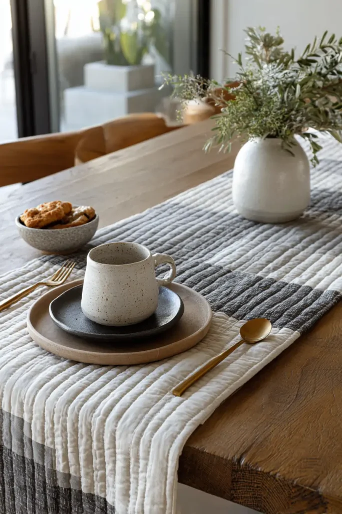 Minimalist Quilted Table Runners for Elegant Dining