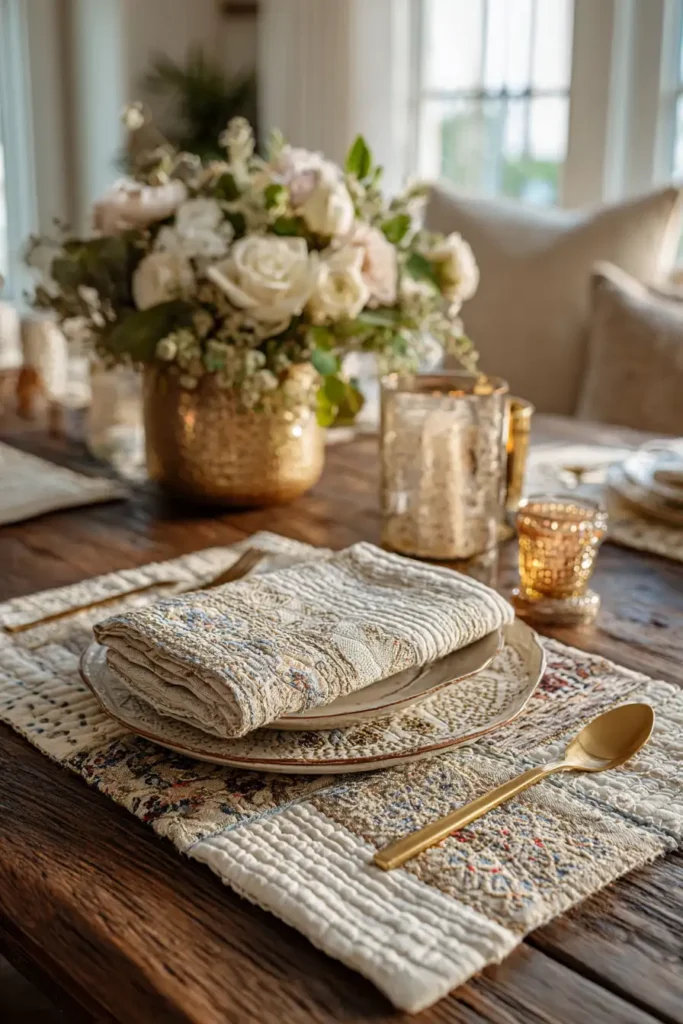 Mixed Media Boho Table Toppers for Artistic Dining