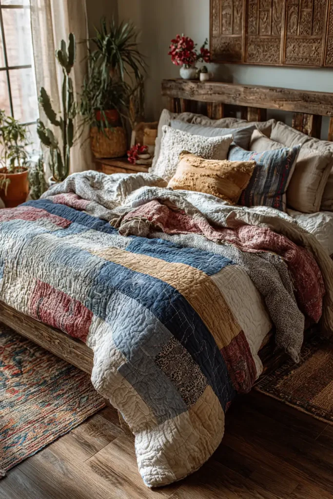 Modern Bohemian Patchwork Quilt Patterns for Dreamy Bedrooms