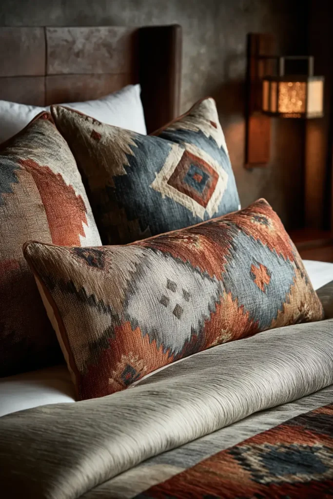 Modern Desert Inspired Navajo Quilt Pillow Covers for Serene Sleep