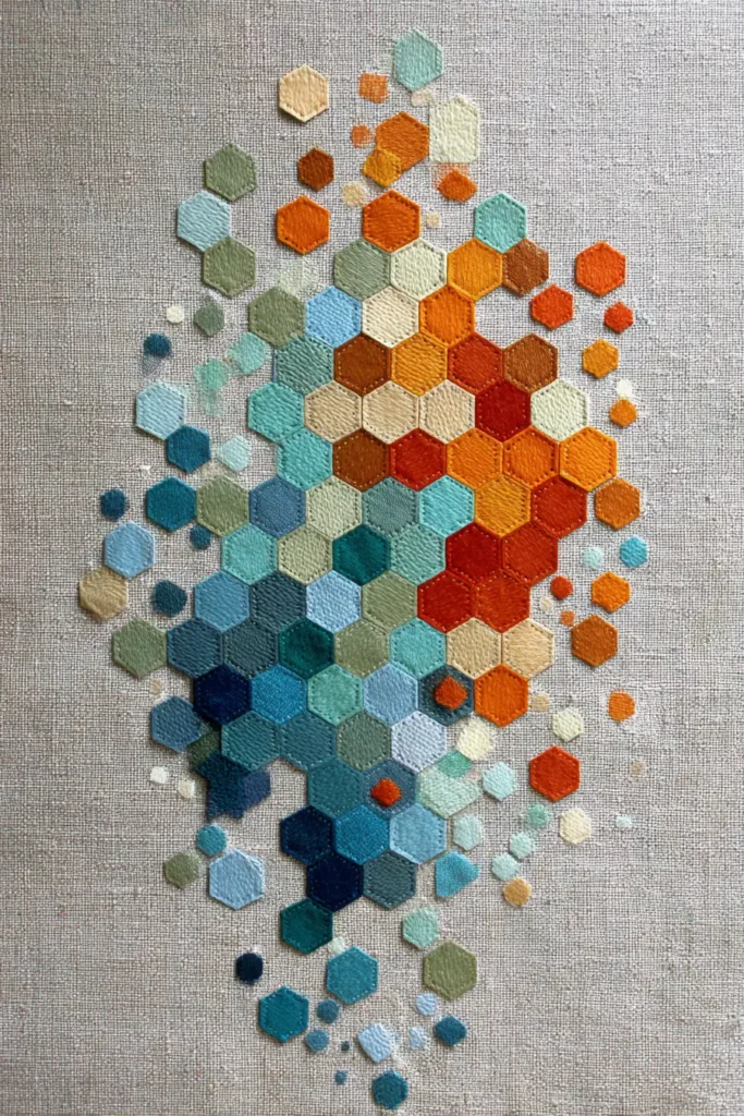 Modern Hexagon Patchwork Placemats for Trendy Tables