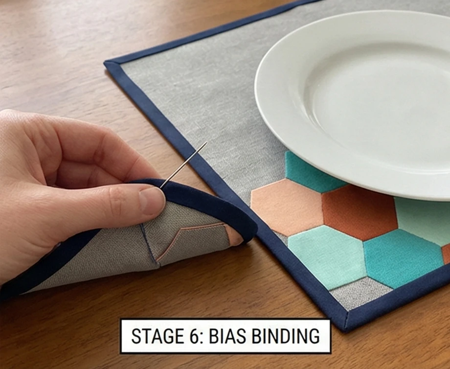 Modern Hexagon Patchwork Placemats for Trendy Tables