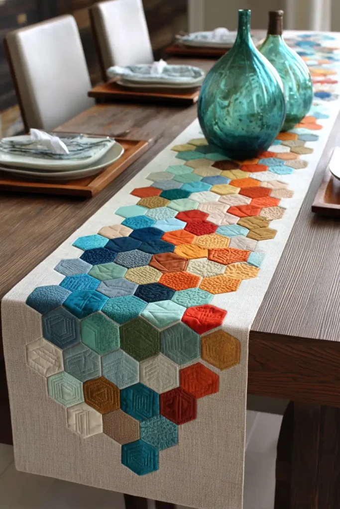 Modern Hexagon Patchwork Placemats for Trendy Tables