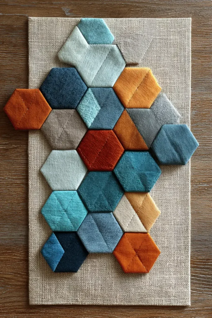 Modern Hexagon Patchwork Placemats for Trendy Tables