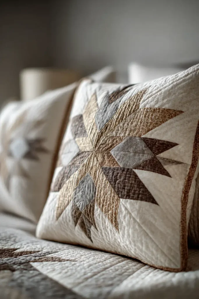 Modern Minimalist Lakota Star Pillow Shams for Serene Sleep Sanctuaries
