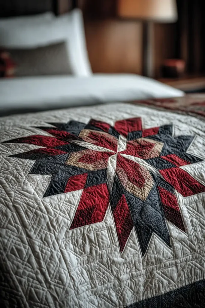 Modern Minimalist Lakota Star Pillow Shams for Serene Sleep Sanctuaries