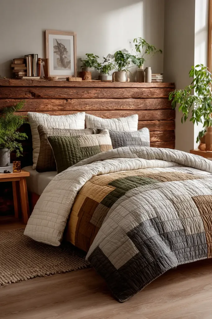 Modern Off-Center Log Cabin Duvet Covers for Stylish Comfort