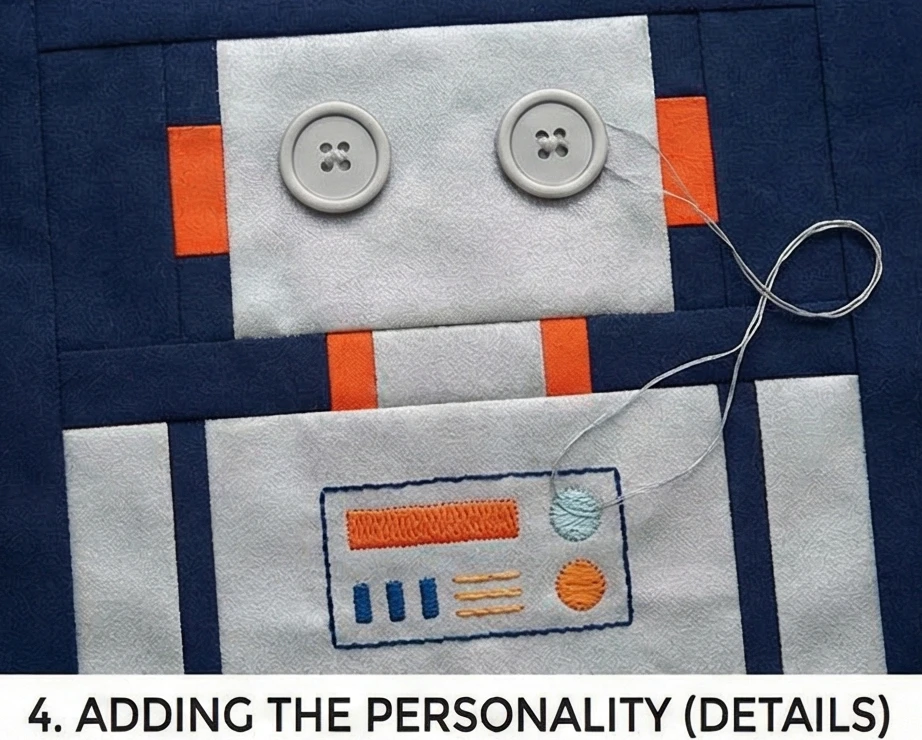 Modern Robot Quilt Ideas for Comfortable Pillow Covers