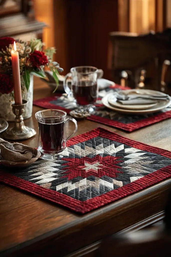 Morning Star Quilted Placemats for Culturally Inspired Tablescapes