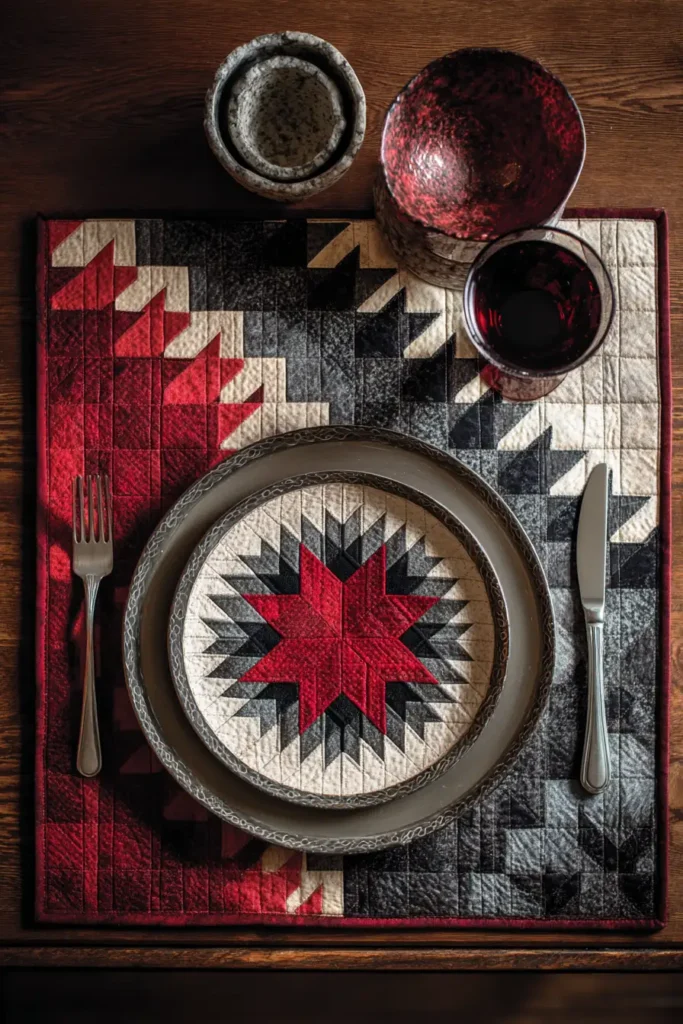 Morning Star Quilted Placemats for Culturally Inspired Tablescapes