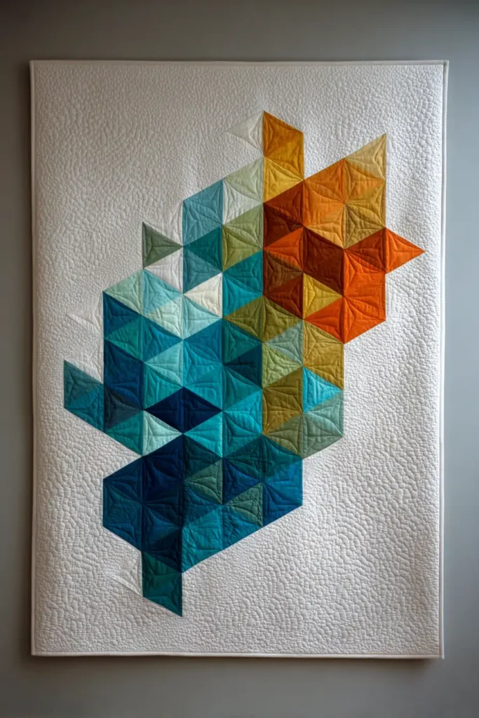 Negative Space Modern Quilt Ideas for Airy Bedrooms