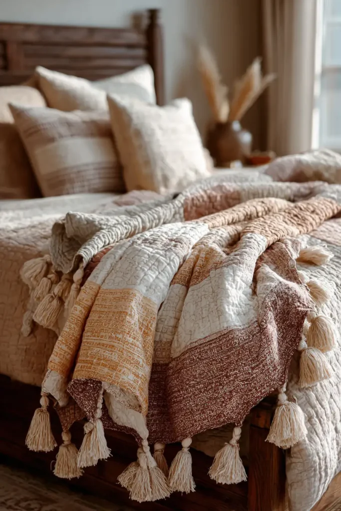 Oversized Tassel Quilt Throws for Cozy Living Rooms