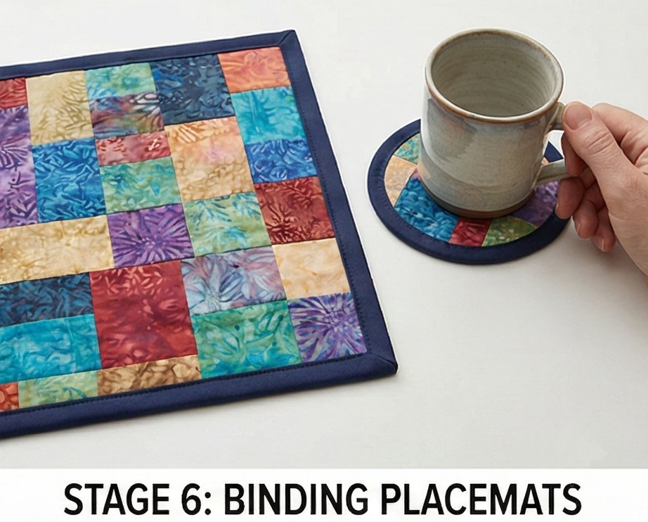 Patchwork Placemats and Coasters for Bohemian Tablescapes